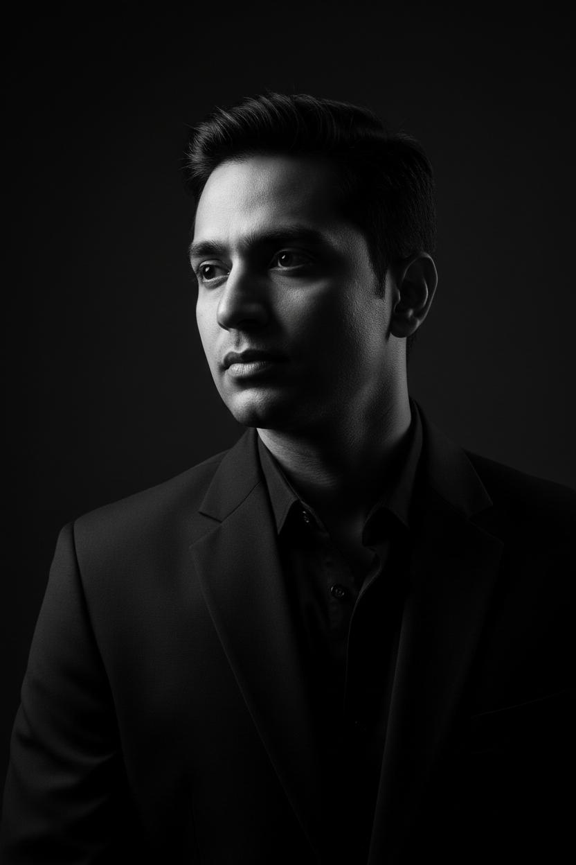 Black and white portrait